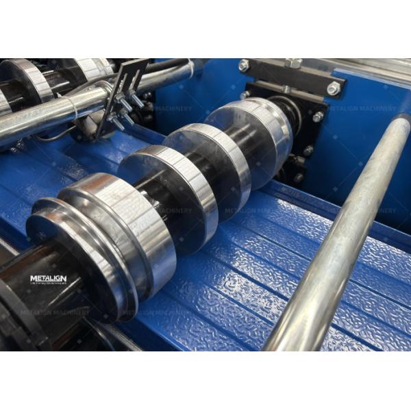 Self Lock Embossed Roofing Roll Forming Machine With Chain Drive Safety Cover