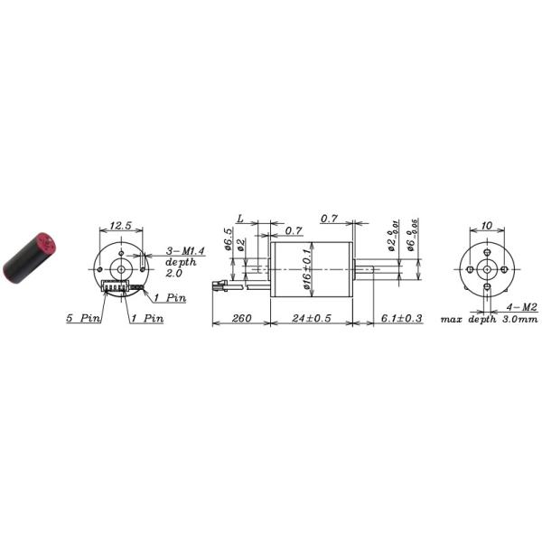 828mA Brushless Coreless Motor , 12v Bldc Motor ISO Approved