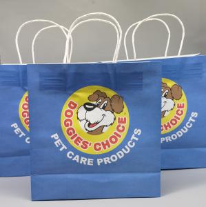 China Custom Printing Pet Pattern Recyclable Paper Gift Bags For Dog Retail Shop wholesale