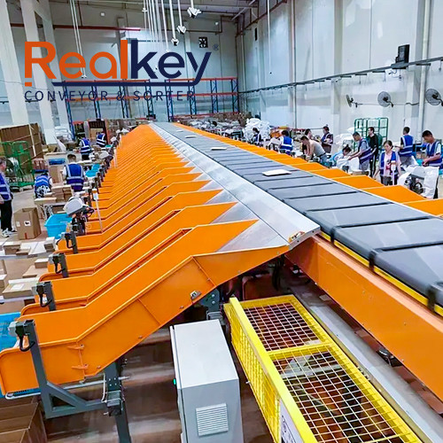 China Parcel Sorting Intelligent Loop Cross Belt Sorter With Advanced Software For Real Time Sorting Adjustments wholesale