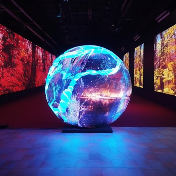 IP65 Round Circular LED Display Curved Indoor With 3840Hz Refresh Rate