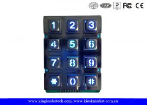 China Phone Booth Usb Industrial Numeric Keypad Metal With 12 Blue Backlight Keys wholesale