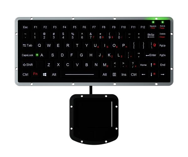 Quality Compact Ruggedized Keyboard IP65 Sealed Touchpad With 2 Mouse Buttons Backlight Chiclet Keyboard for sale