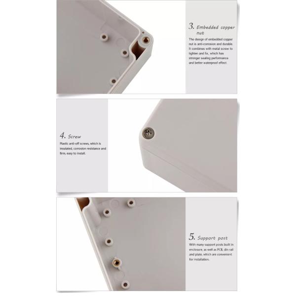 IP65 ABS PCB Plastic Junction Box 83*81*56mm 100*68*50mm With Ear