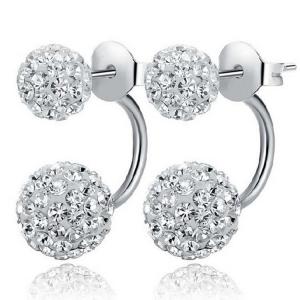 China Women Jewelry Double Ball  Rhinestone Crystal Stud Earrings(EEBALL02) wholesale