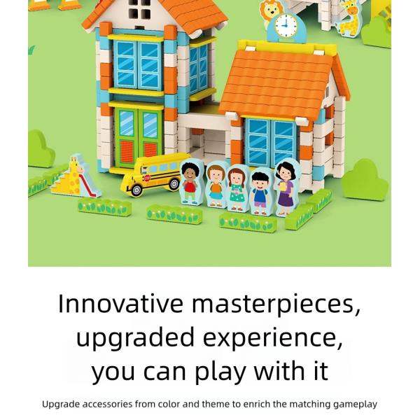 Children Learning Toys Building Block Educational Diy Mortise and Tenon Building Blocks Montessori Kids Stacking Wooden Toy