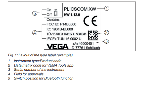 VEGA PLICSCOM Display Adjustment Module with Bluetooth