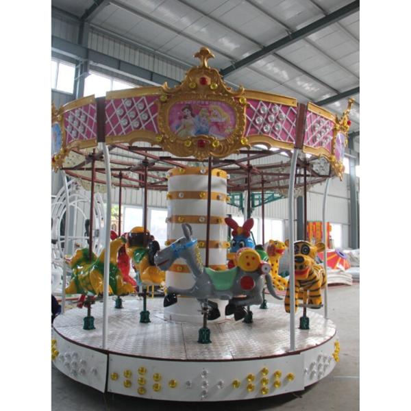 Colorful Led Lights Merry Go Around , Health Paint Small Carousel Horse