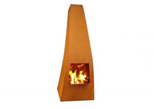 China Corten Steel Garden Wood Burning Fireplace , Yard / Garden Cast Iron Fire Pot on sale
