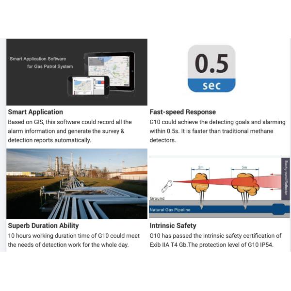 IP54 Grade Portable Handheld Ch4 Gas Analyzer