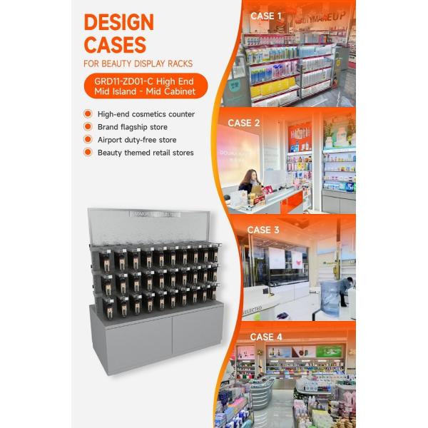 GDR11-ZD01-C Retail Store Display with Rods and Hooks and Adjustable Shelves for Beauty Counters