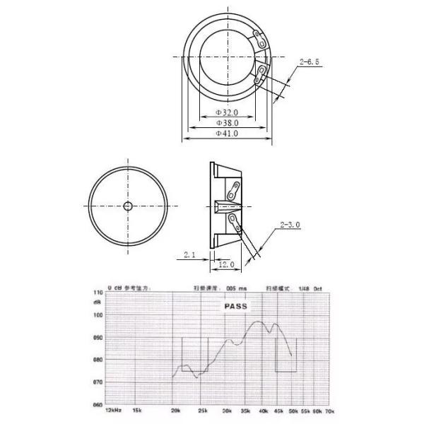41mm 90dB 4.5KHZ Piezo Ultrasonic Speakers Electronic Alarm Buzzer