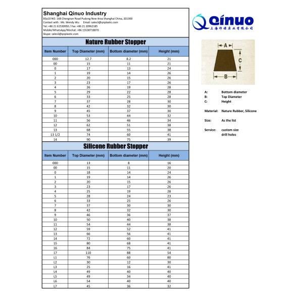 Black White Or Assigned Color Rubber Bung Stopper In Custom Size Waterproof 40-80 Shore A Hardness