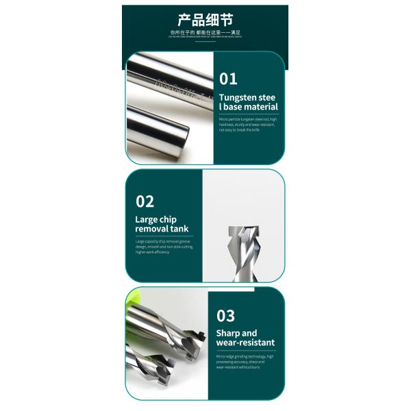 Custom Solid Carbide End Mills 60HRC Neon Strip Cnc Bits For Wood