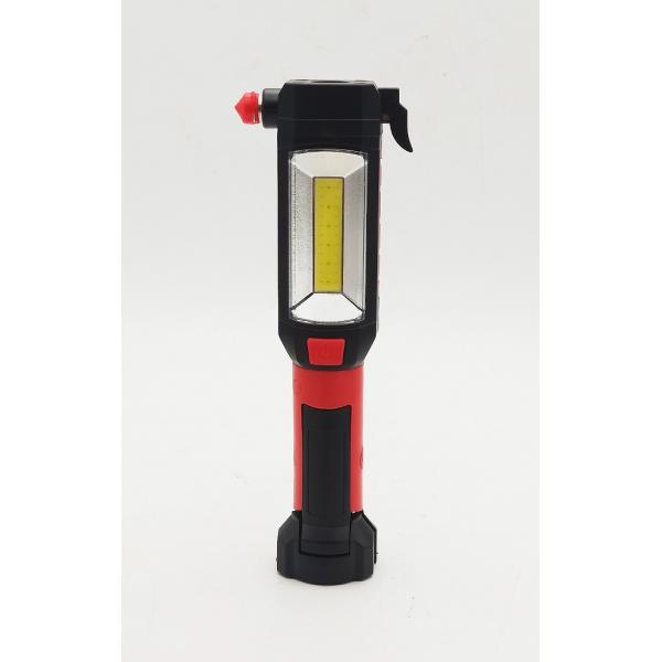 Functional Battery Powered Portable Work Light With Emergency Hammer And Belt Cutter ABS Plastic 8x3.5x22cm