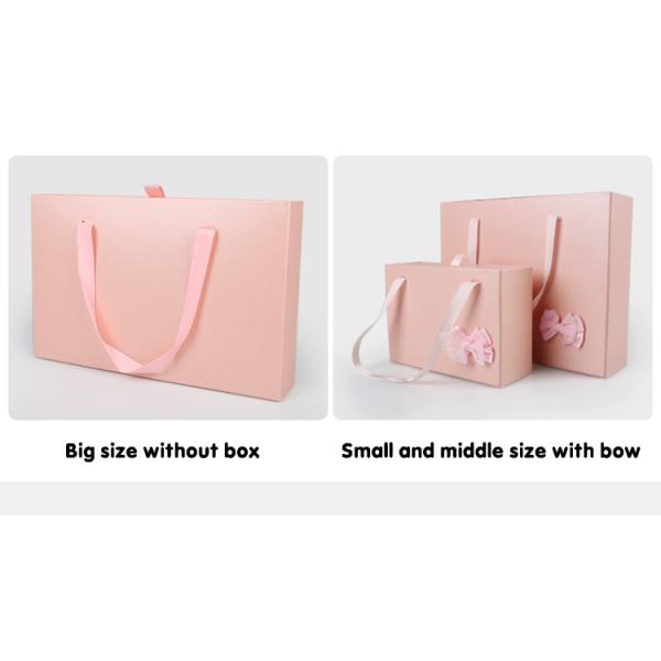 Drawer Type Storage Cardboard Box Luxury Jewelry Ribbon Bow Gift Box With Handle