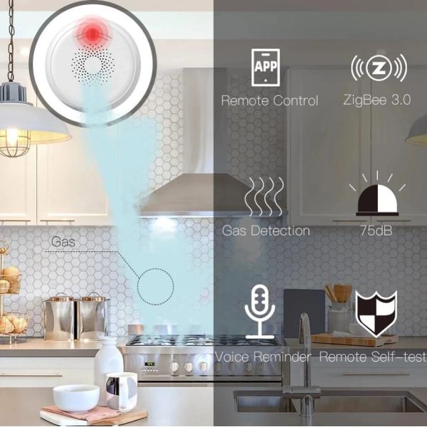 smart Zigbee gas leakage detector sensor tuya smart home security alarm system tuya app remote Sale