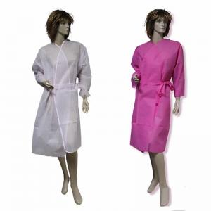 China 10pcs/Bag Knee Length Disposable Kimono Gowns PP SMS Nonwoven Fabric 50pcs/Case on sale