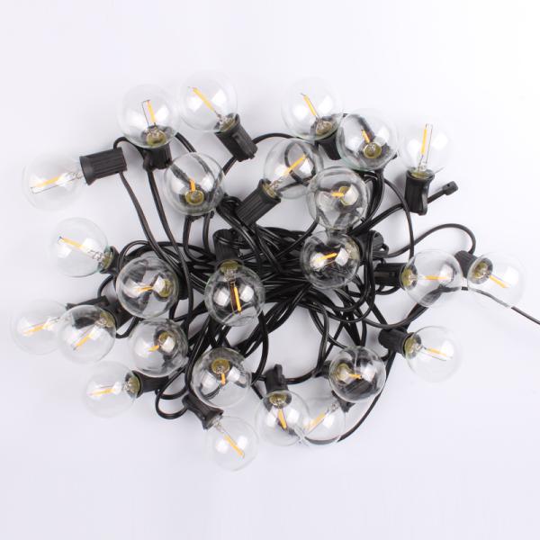 Waterproof G40 25ft 25sockets Garden Outdoor Decoration Solar powered string light G40 Solar LED String Lights