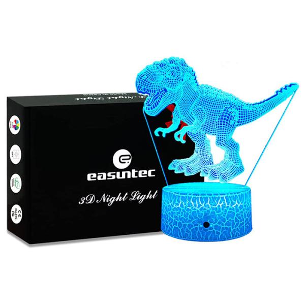 ROHS Dinosaur 3D Illusion Night Light With Remote Touch 16 Colors Changing