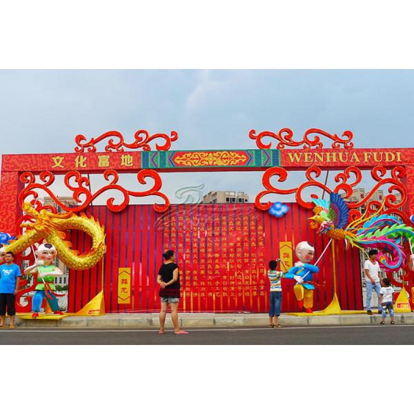 Large Artificial Fabric Lantern , Custom Made Outdoor Christmas Lanterns