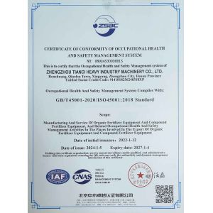 Zhengzhou Tianci Heavy Industry Machinery Co., Ltd. Certifications
