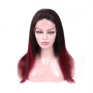 China Genuine Virgin Hair Lace Wigs , Black To Red Remy Lace Wigs Human Hair on sale