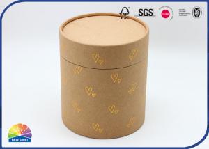 China Gold Stamping Heart Socks Scarf Brown Kraft Paper Packaging Tube wholesale