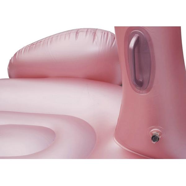 Rose Gold Inflatable Water Toys 0.25mm PVC Flamingo Pool Float For Kids Logo Printed