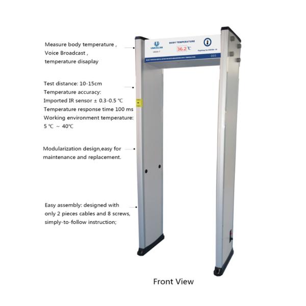 Multi Zones Body Thermal Walk Through Metal Detector Gate Safety Dot Array Infrared Temperature Scanner Door UB500