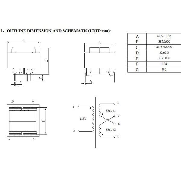 50 / 60Hz Low Frequency Transformer Vacuum Varnish ISO9001 Approved For Monitors