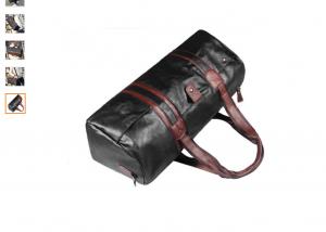 China Black Mens Waterproof Travel Bags Gym Leather Duffle Bag 53X18X21cm wholesale