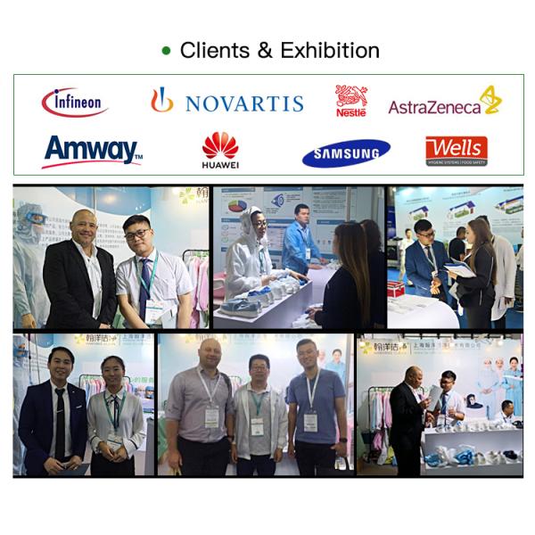 Custom Brand ESD Cleanroom Coverall with 5mm Grid Conductive Fiber and 106-107Ohm Surface Resistance for Pharmaceutical Use