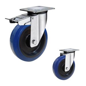 Buy cheap 200kg Capacity 125x36mm Rubber Casters With Steel Bracket from wholesalers