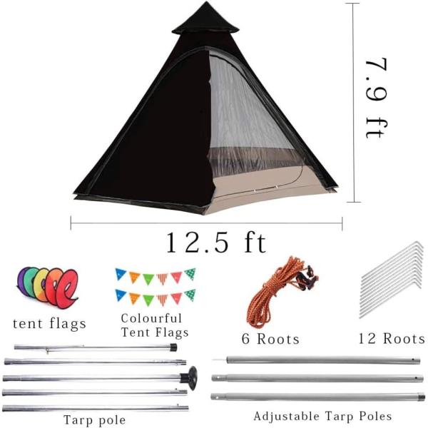 12'x10'x8'Dome Camping Tent 5-6 Person 4 Season Double Layers Waterproof Anti-UV Windproof Tents Family Outdoor Camping
