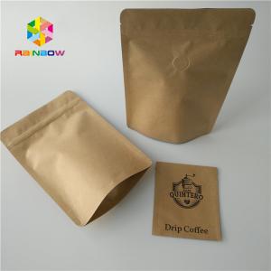 China Kraft Paper Stand Up Bags Recyclable 12 * 8 * 22.5CM SGS Certificated With Window wholesale