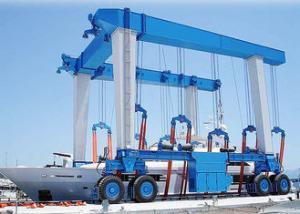 China Yello Blue Rubber Tyred Gantry Crane For Boat Yacht Handling Electric Motors Driving wholesale