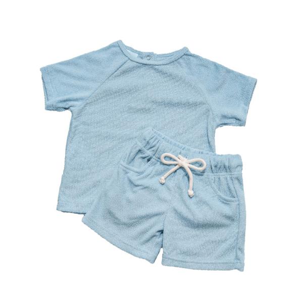 Towel Terry Fabric Custom Tee Shirts Neutral Baby Cosy Raglan Sleeve Tshirts