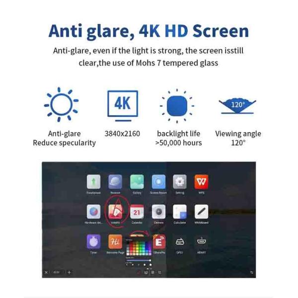 4K Digital Interactive Whiteboard Smart Flat Panel for Classroom and Education