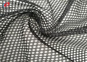 China Big Hole Black Sportswear Mesh Fabric , Stretched Athletic Apparel Fabric on sale