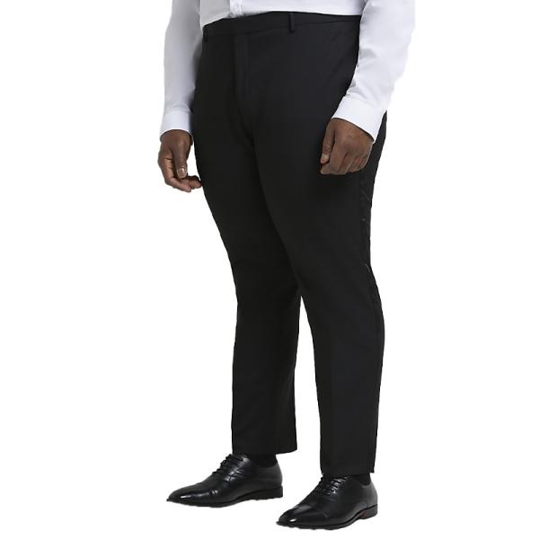 Big Tall Men'S Stylish 2PCS Black Designer Tuxedo For Men