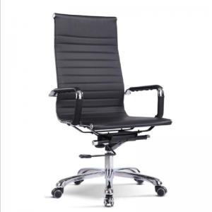 China Ergonomic Black Leather Office Chair / Modern Swivel Computer Chair wholesale