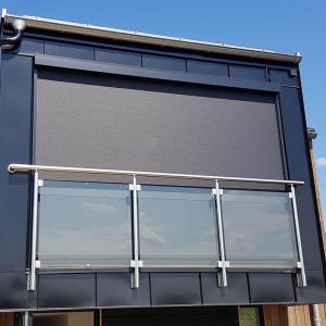 China Wind Proof Zip Track Blind , Motorized Roller Blinds SUNC Terrace Cover wholesale