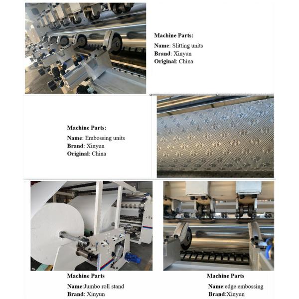 Embossing Units Pneumatic Facial Tissue Paper Making Machine Automatic Coreless