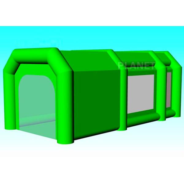 Green Color Inflatable Spray Paint Booth 3 D Design For Trade Show
