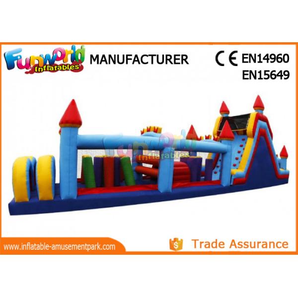 Kids Inflatable Obstacle Course Bounce House Fire Retardant And Water - Proof