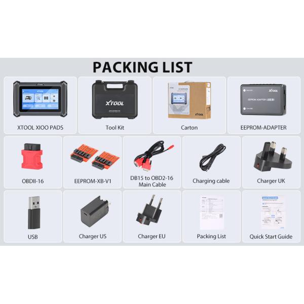 Complete XTOOL X100 PADS IMMO Key Programming Intelligent Anti-Theft Matching Tool All Systems 32 reset Car Diagnostic Tool