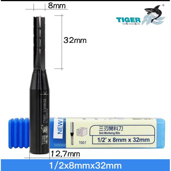 Three Blade 55HRC Tiger Bit Cnc Router Bit Straight Blade Woodworking Milling Cutter