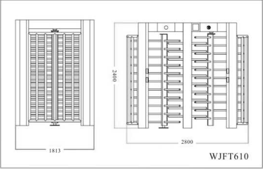 Pedestrian Passing Full Height Turnstile With RS485 Communication Interface 0
