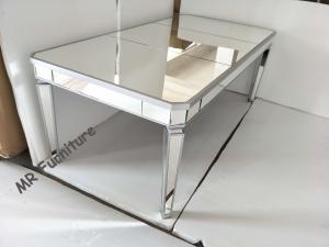 China Silver Frame Glass Mirror Dining Table , 10 People Modern Glass Dining Table wholesale